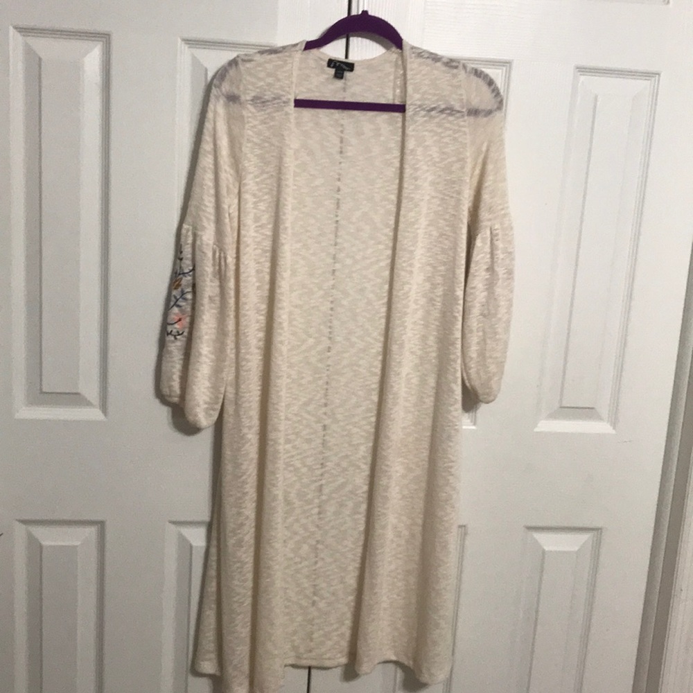 Art class long cardigan.